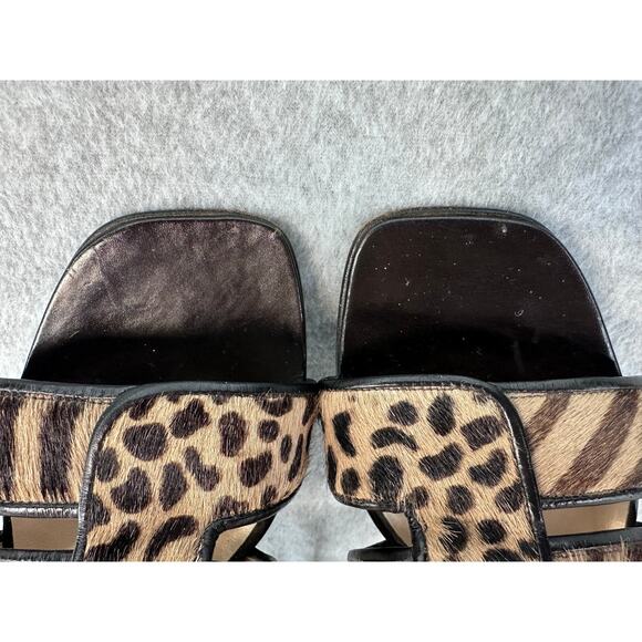 Sesto Meucci Women's sz 9 Animal Print Slip On Slides Sandals Old Money Classic - Picture 6 of 11